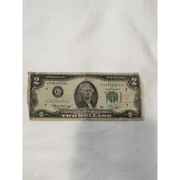 Other - Rare 1976 $2 TWO DOLLAR BILL  G 123 Triple 6's  666
